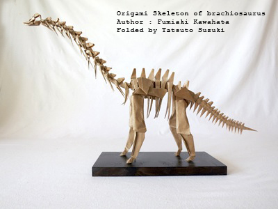 rigami Origami Skeleton of Brachiosaurus, Author : Fumiaki Kawahata, Folded by Tatsuto Suzuki